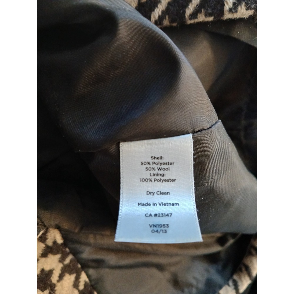 Talbots Houndstooth Wool Blend Pencil Skirt Womens Size 6 Black Tan Classic - Picture 5 of 5
